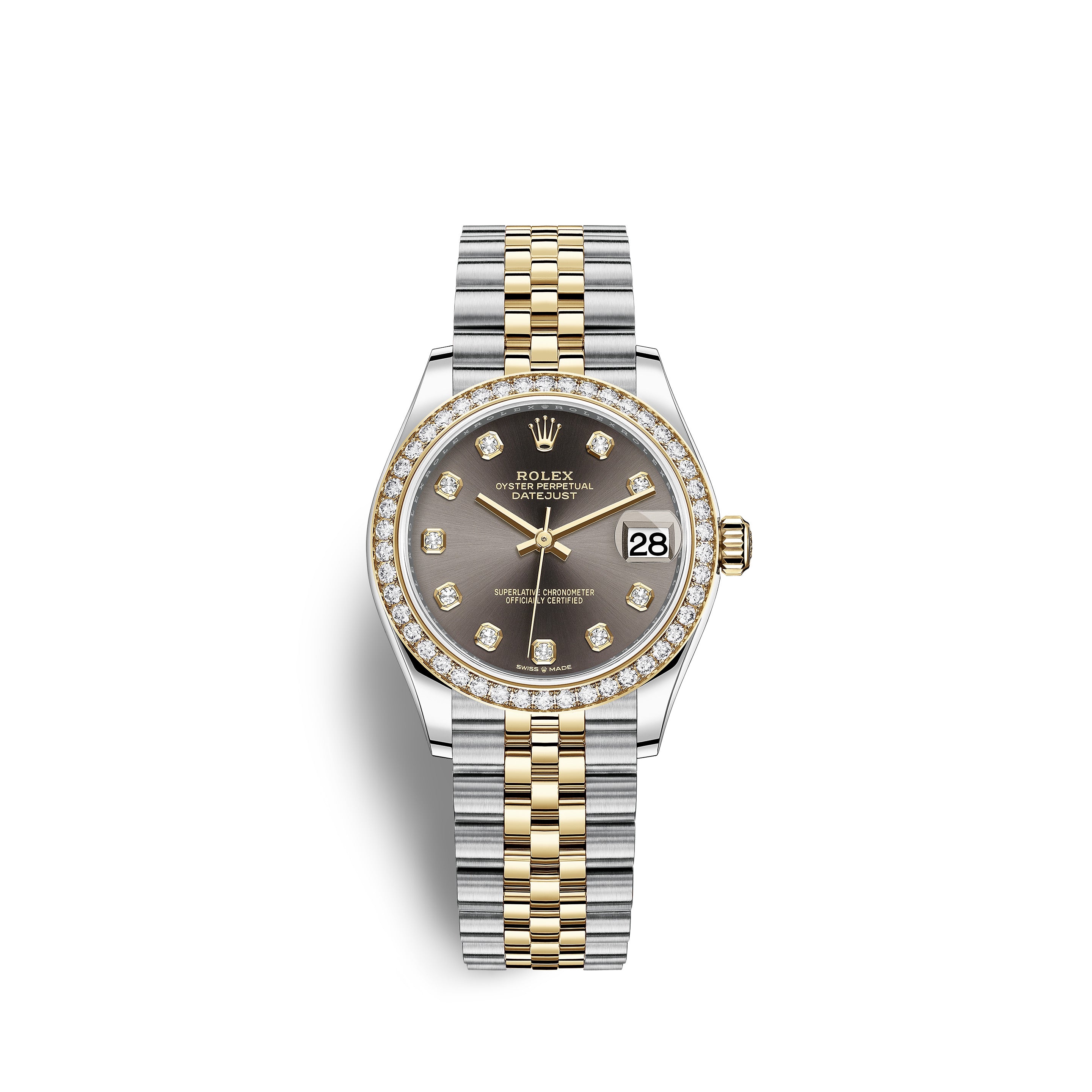 Datejust 31, Oystersteel, 18kt Yellow Gold and diamonds, Ref# 278383RBR-0022