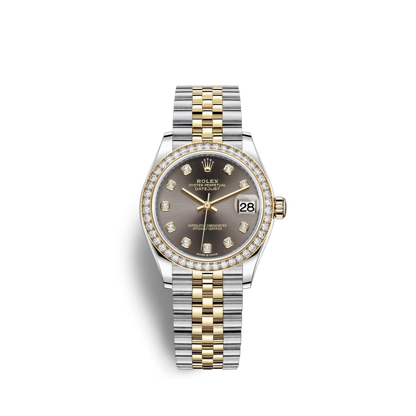 Datejust 31, Oystersteel, 18kt Yellow Gold and diamonds, Ref# 278383RBR-0022