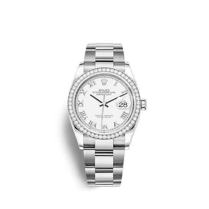 Datejust 36 Oystersteel and white gold Ref# 126284RBR-0018