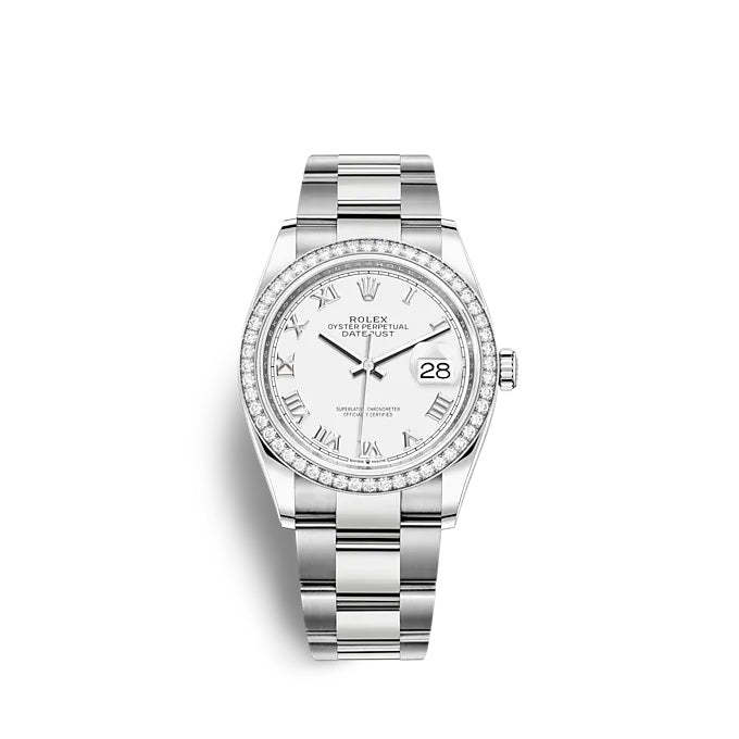 Datejust 36 Oystersteel and white gold Ref# 126284RBR-0018