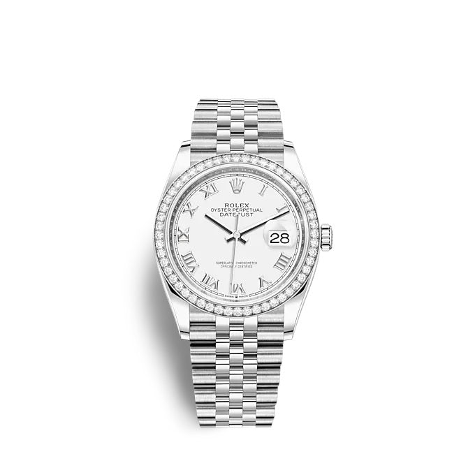 Datejust 36 Oystersteel and white gold Ref# 126284RBR-0017