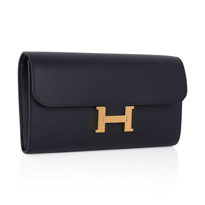 Constance Long To Go Wallet Black Epsom Gold Hardware