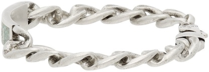 Silver Enamel Logo Bracelet