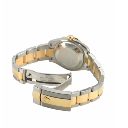 Rolex Datejust 31 Dark Grey Roman Diamond On 6 DialYellow Gold Steel Ladies Watch