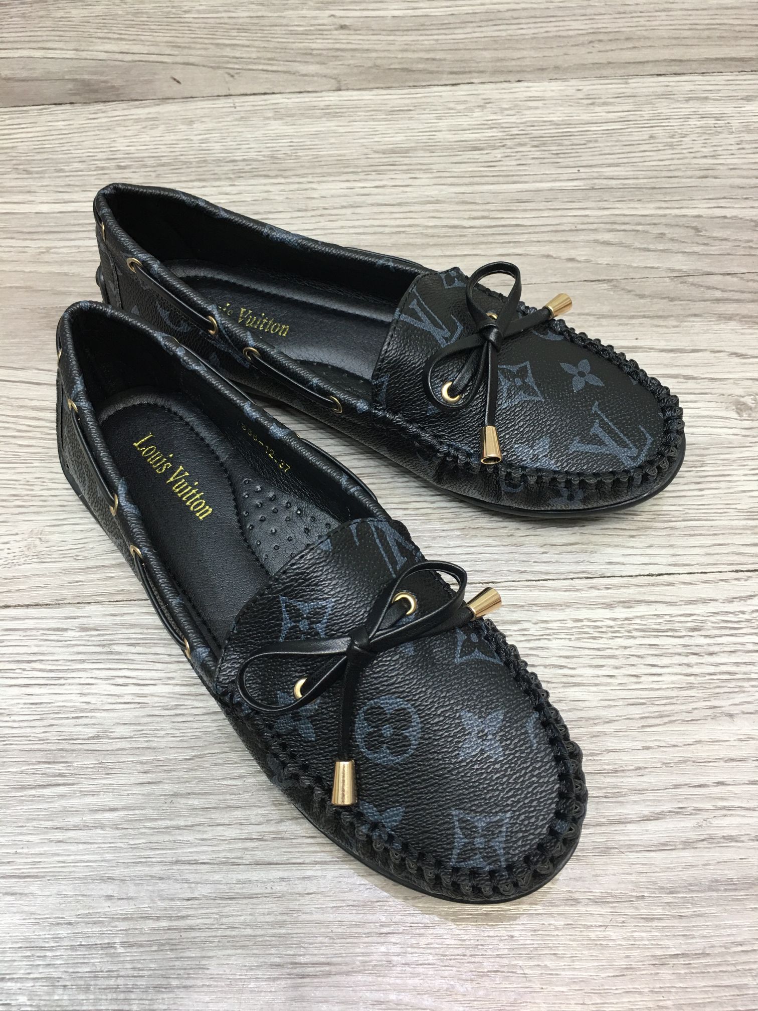 Gloria Monogram Canvas Flat Loafers