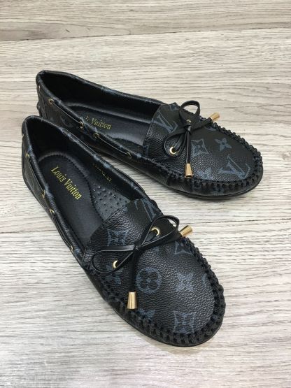 Gloria Monogram Canvas Flat Loafers