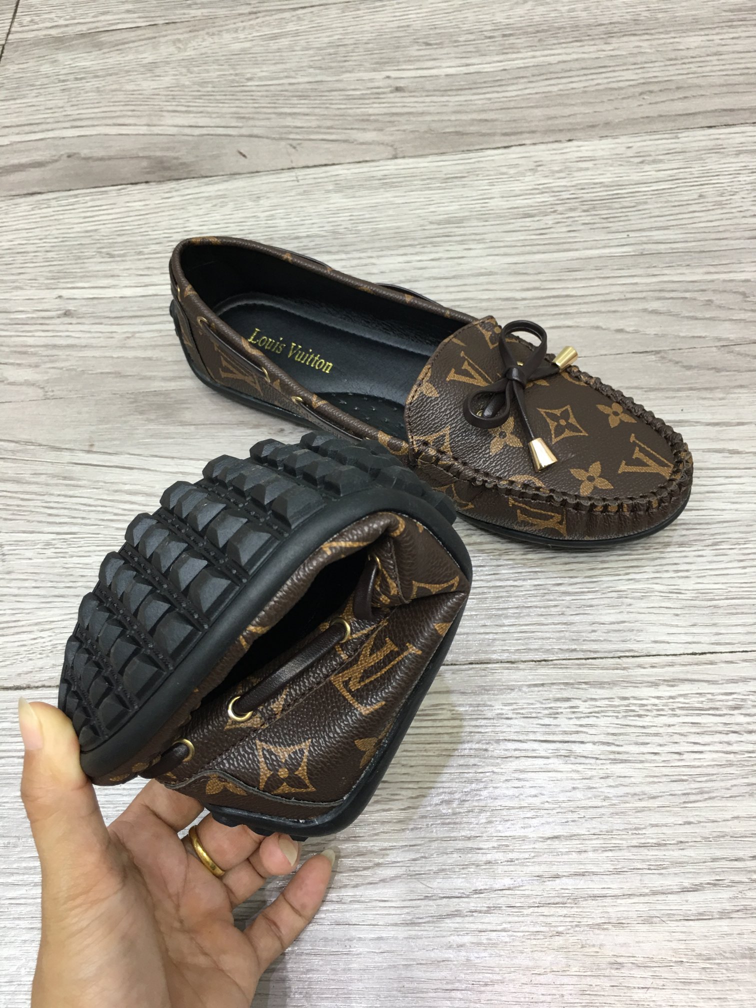 Gloria Monogram Canvas Flat Loafers