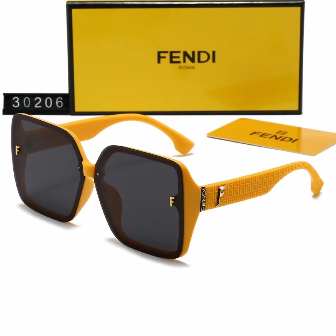 4-color fashion double F letter LOGO polarized sunglasses
