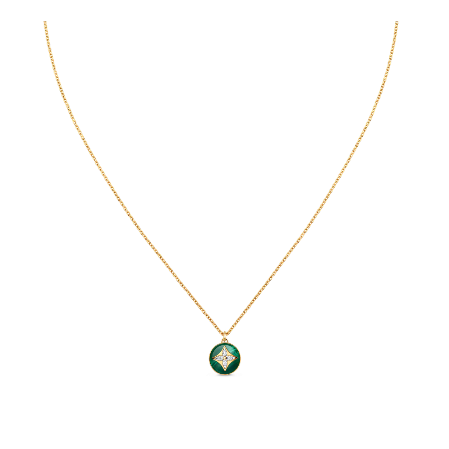 B Blossom Pendant, Yellow Gold, White Gold, Malachite And Diamonds