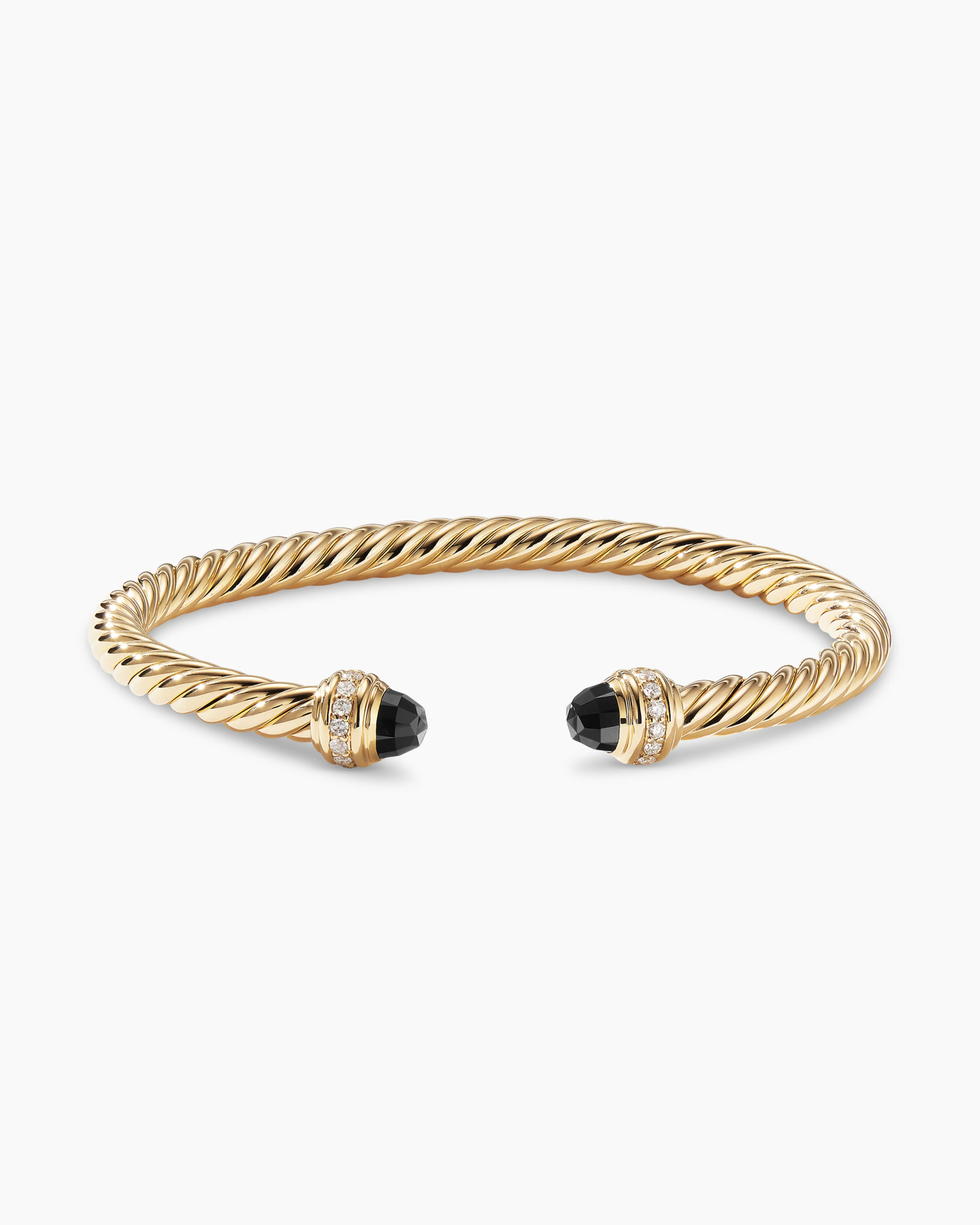 Classic Cablespira庐 Bracelet 18K Yellow Gold with Black Onyx and Diamonds, 5mm