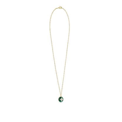 B Blossom Pendant, Yellow Gold, White Gold, Malachite And Diamonds