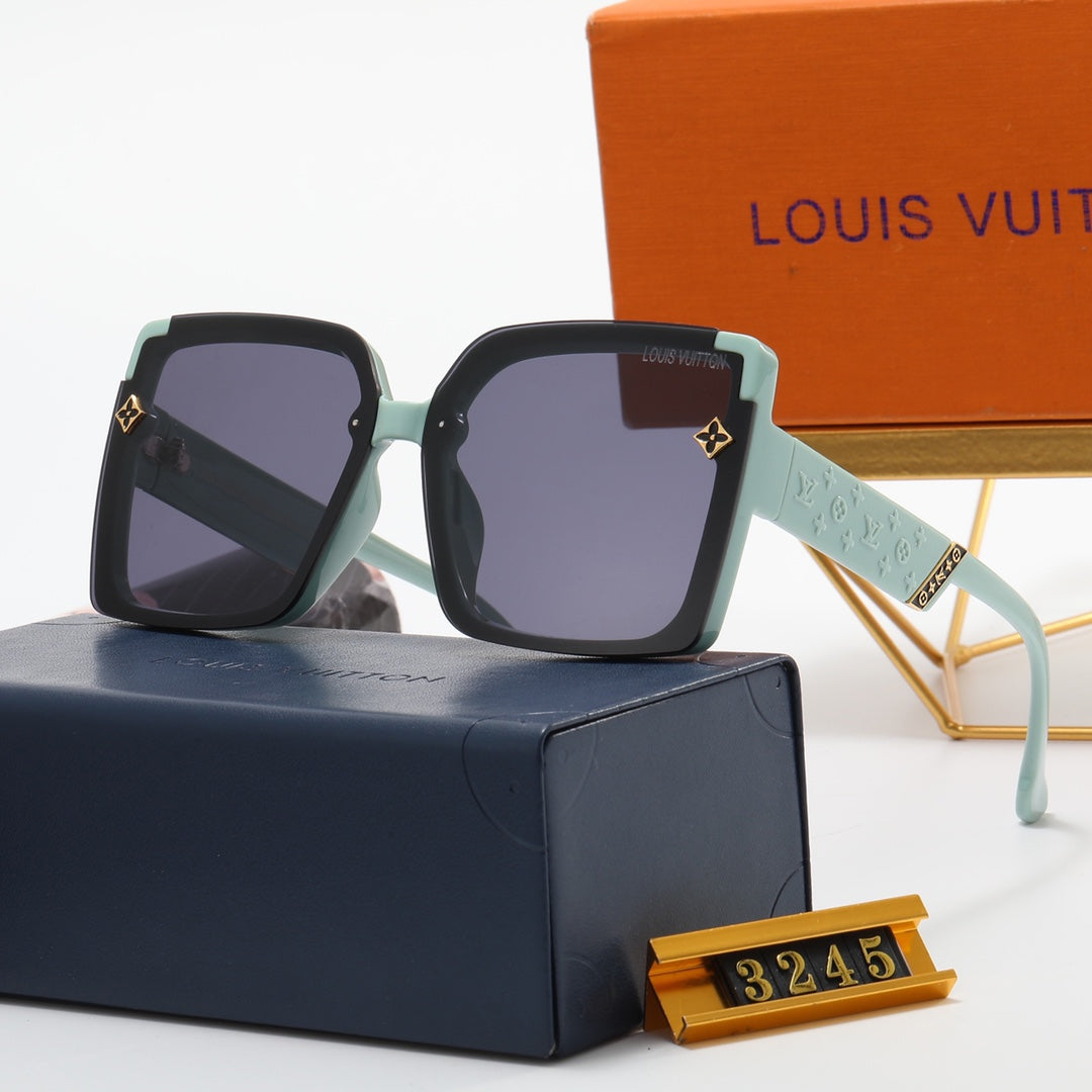 7 colors fashion four-leaf clover letter one-piece mirror leg polarized sunglasses