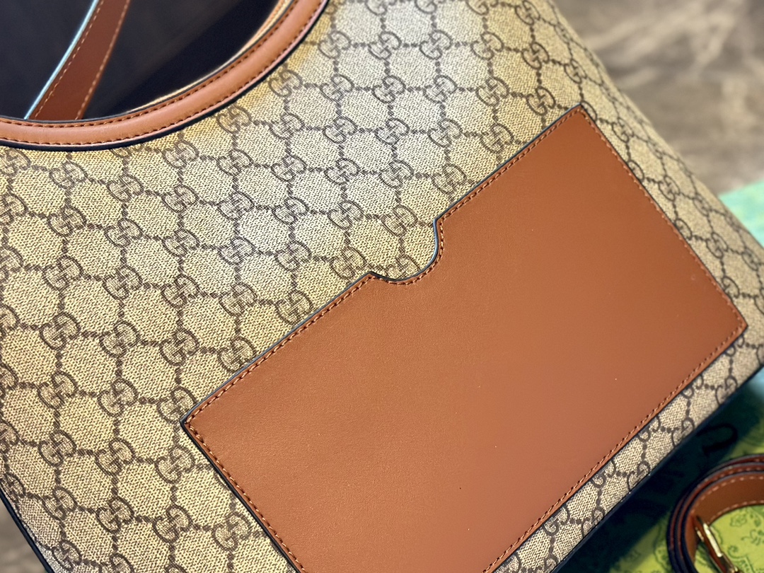 Brown Monogram Canvas Leather Hobo Bag Linea