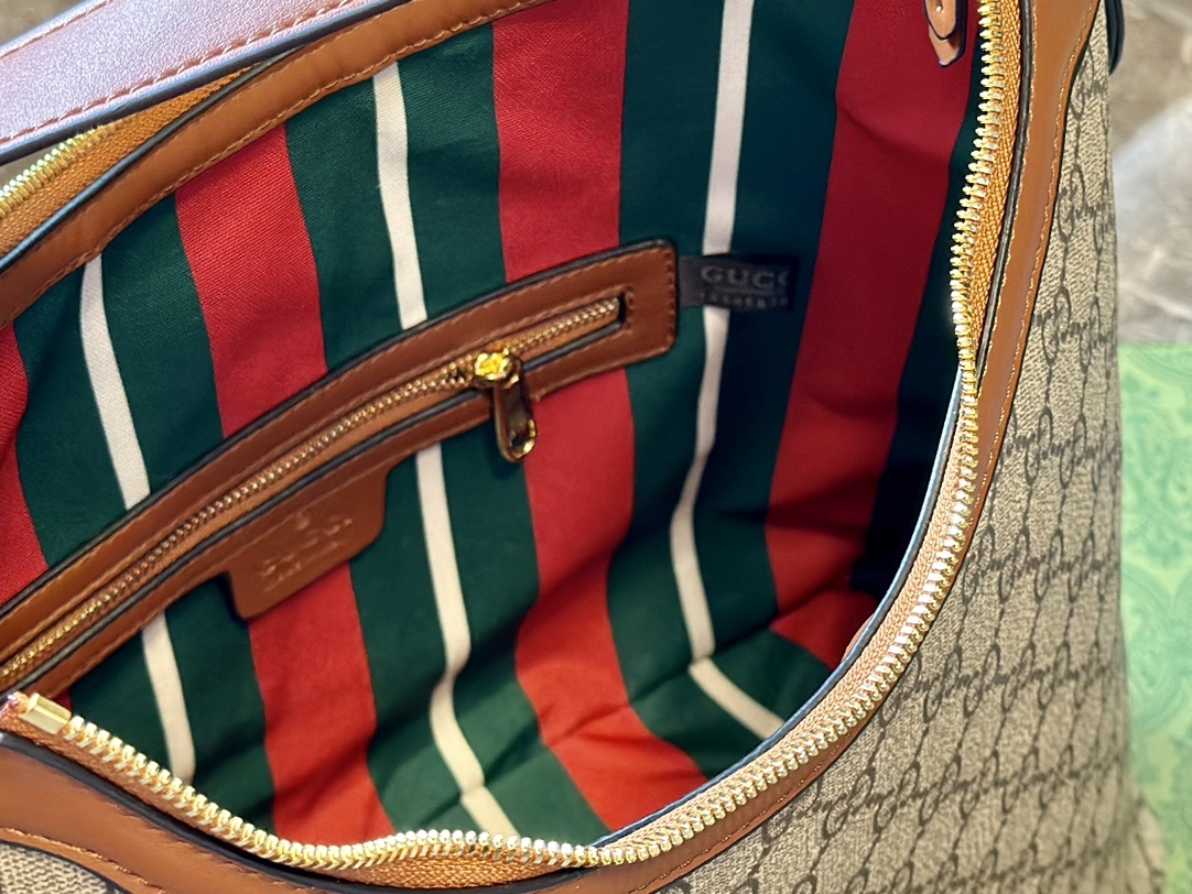 Brown Monogram Canvas Leather Hobo Bag Linea