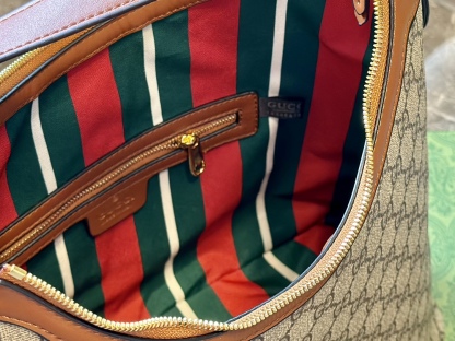 Brown Monogram Canvas Leather Hobo Bag Linea