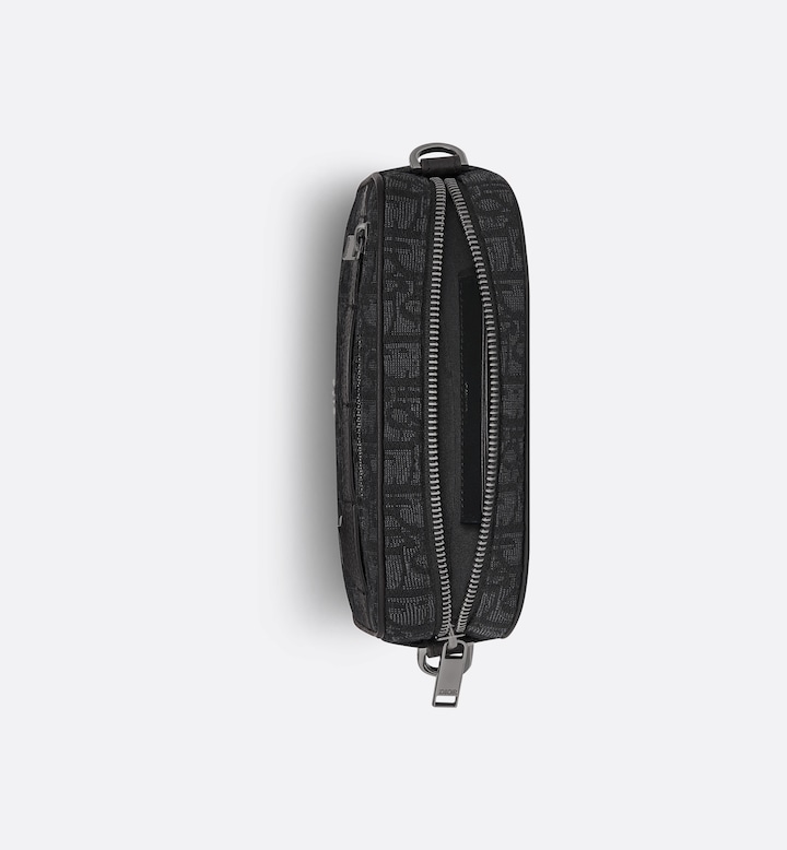 Mini Safari Bag with Strap Black Oblique Jacquard