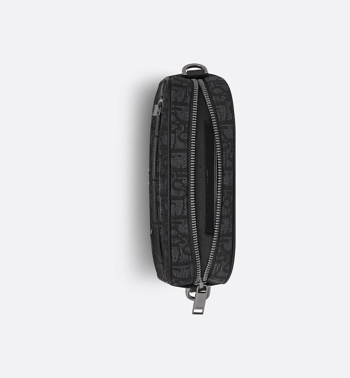 Mini Safari Bag with Strap Black Oblique Jacquard