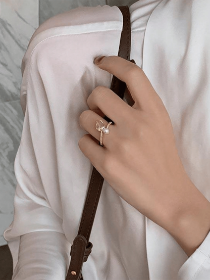 Faux Pearl Decor Ring