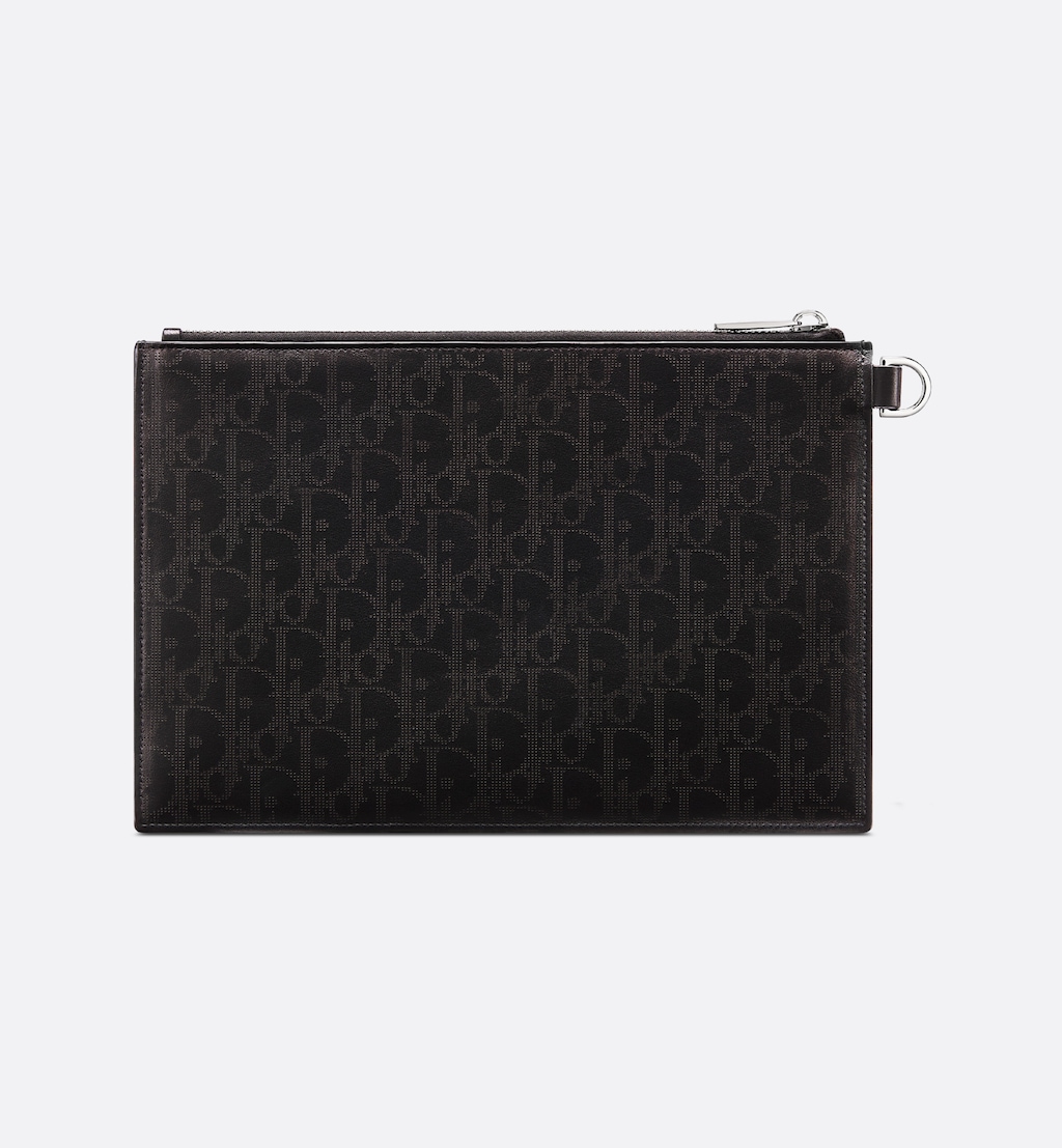 A5 Pouch Black Oblique Galaxy Leather