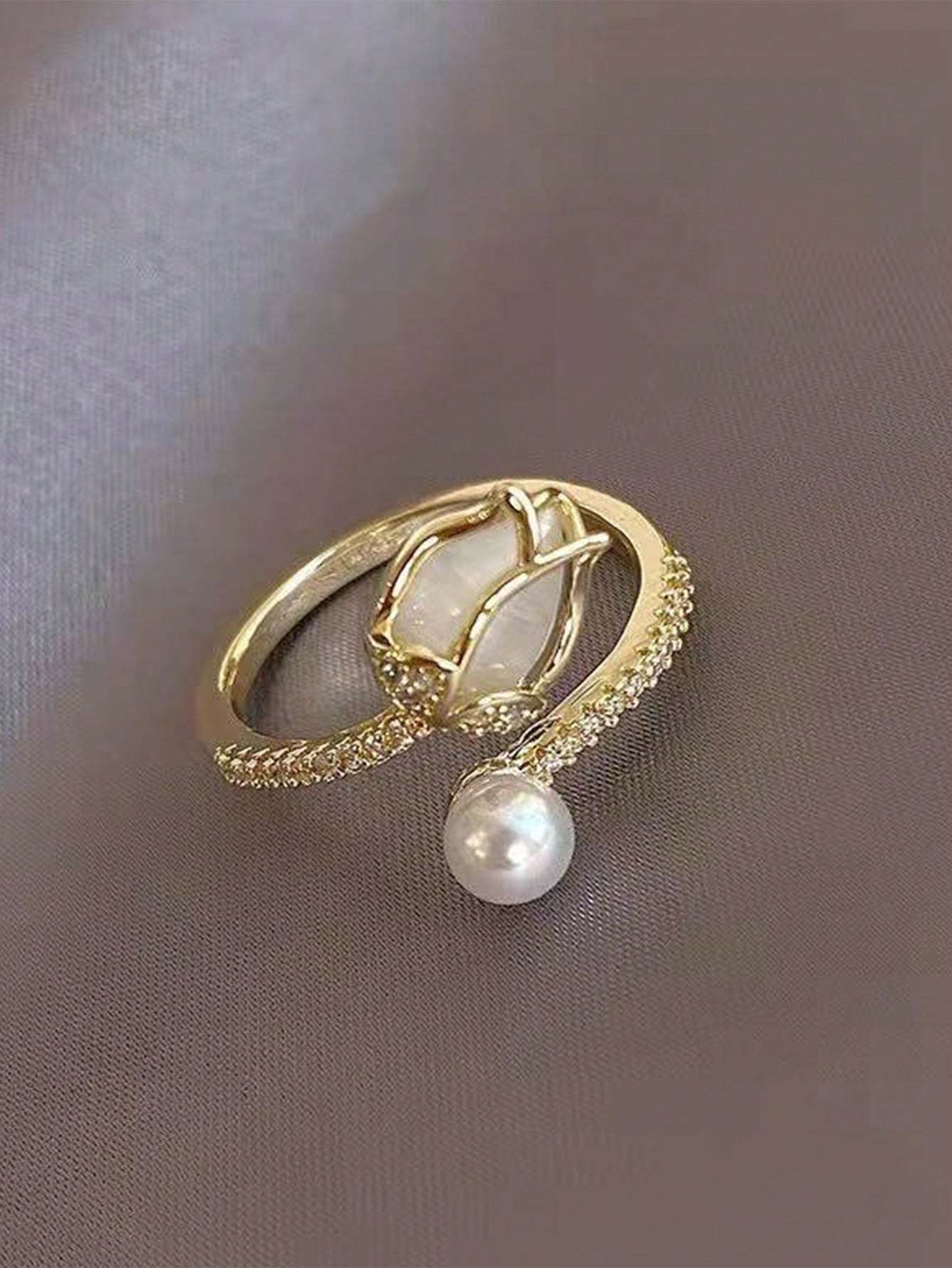 Faux Pearl Decor Ring