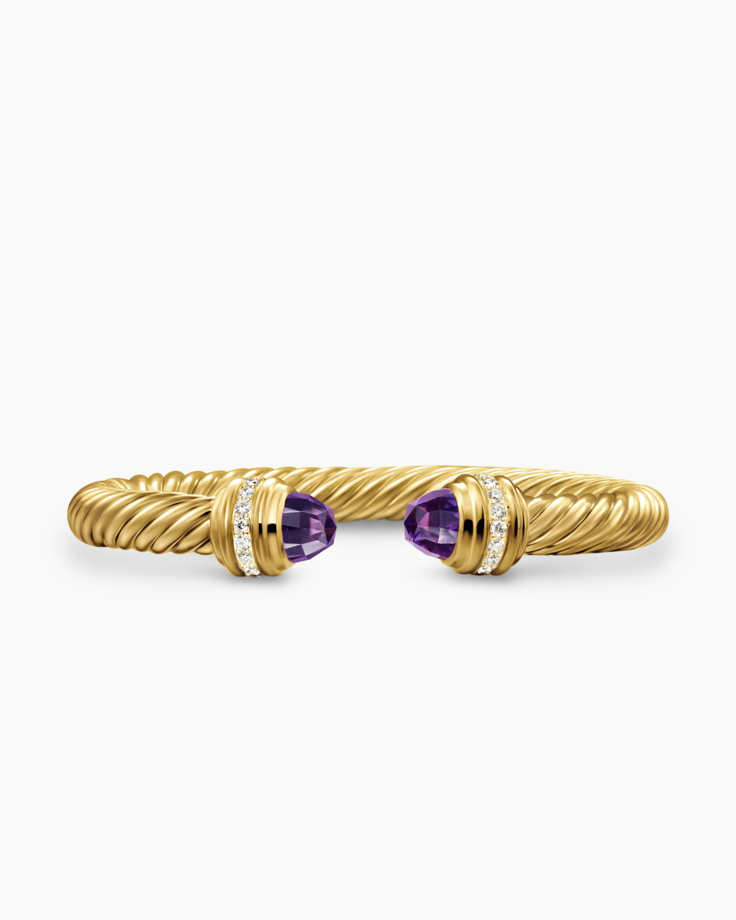 Classic Cablespira庐 Bracelet 18K Yellow Gold with Amethyst and Diamonds, 7mm
