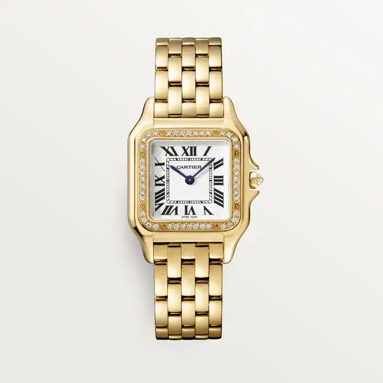 PANTHÈRE DE CARTIER WATCH, SMALL MODEL & CLASSIC CABLESPIRA® BRACELET | DIAMONDS, 7MM