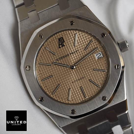 Athtudemars Pthtiguet Royal Oak 14802ST.OO.0944ST.02 Replica 3 Athtudemars Pthtiguet Royal Oak Rose Gold Dial Steel Replica front view white background