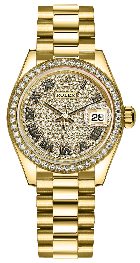 Lady-Datejust 28 Diamond Pave President Women's Watch 279138RBR-0029
