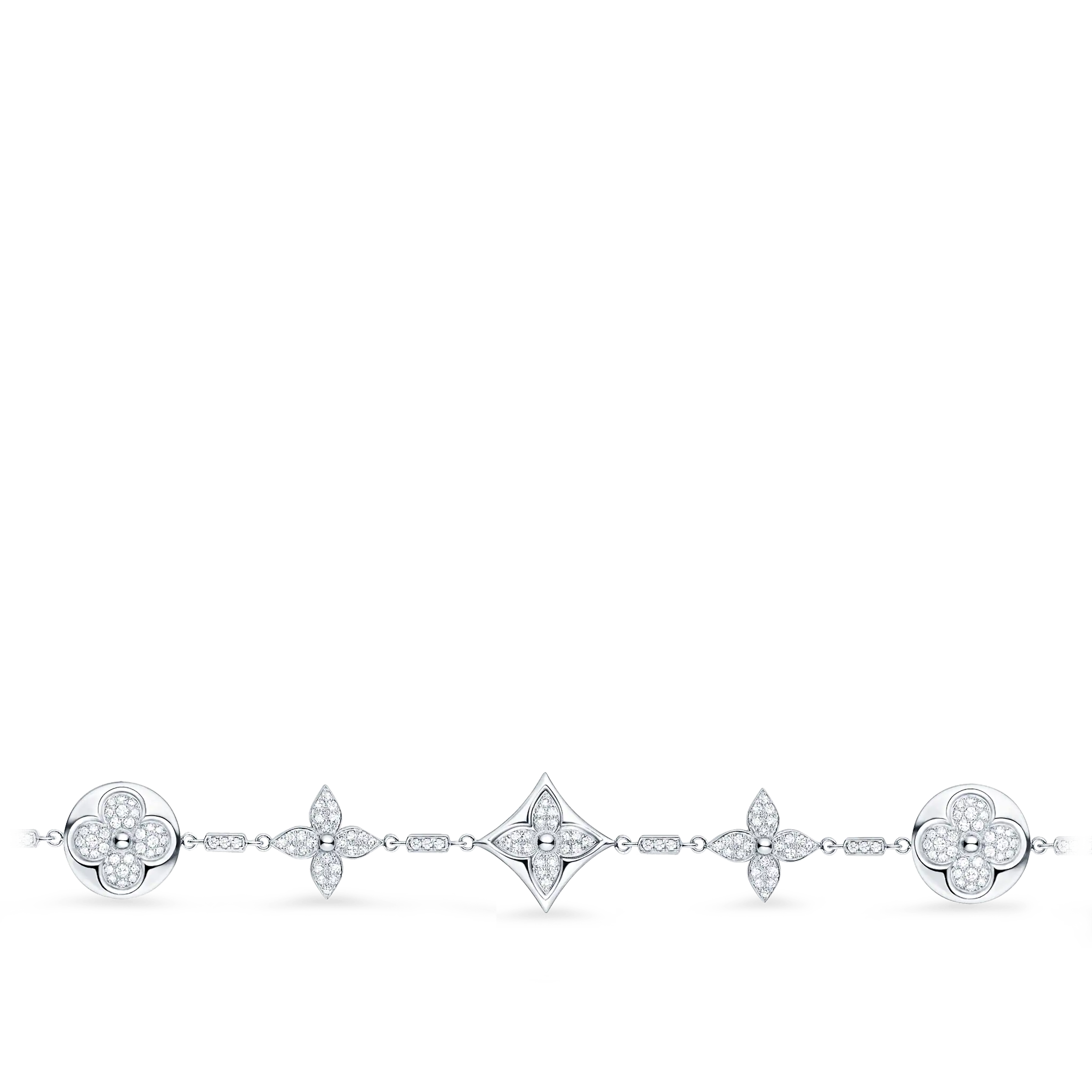 Color Blossom Bracelet, White Gold And Diamonds