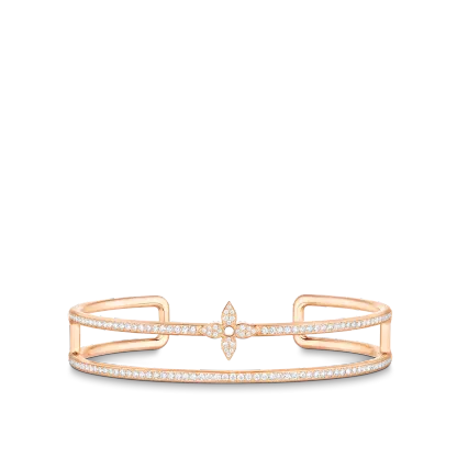 Idylle Blossom Two-Row Bracelet, Pink Gold And Diamonds