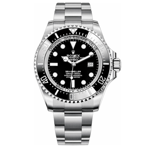 Deepsea Black Dial Oyster Steel Men's Watch 126660-0001