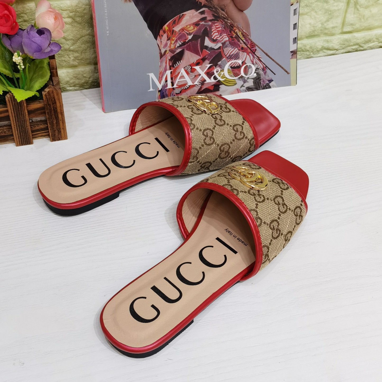WOMEN'S SLIDE WITH DOUBLE G