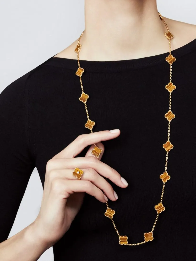 Vintage Alhambra long necklace, 20 motifs