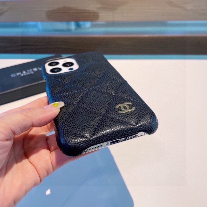 Leather diamond car line plug-in cell phone case