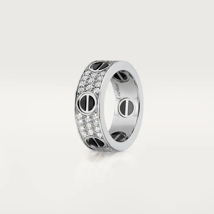 LOVE RING, DIAMOND-PAVED, CERAMIC