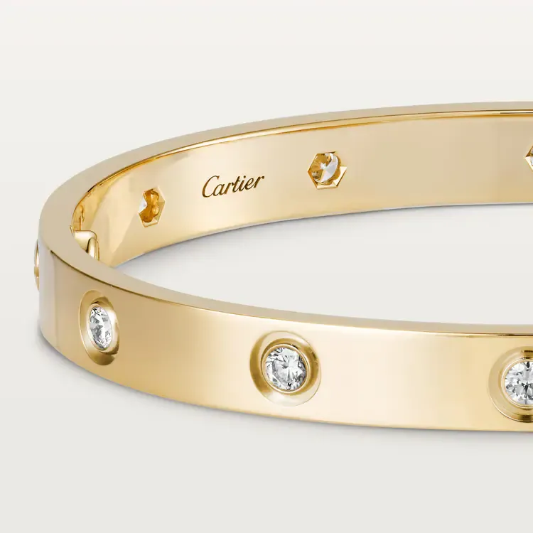 3‑Piece Cartier Stack –Panthère, Yellow Gold, Diamonds