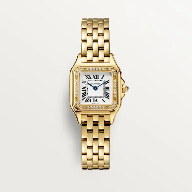 3‑Piece Cartier Stack –Panthère, Yellow Gold, Diamonds