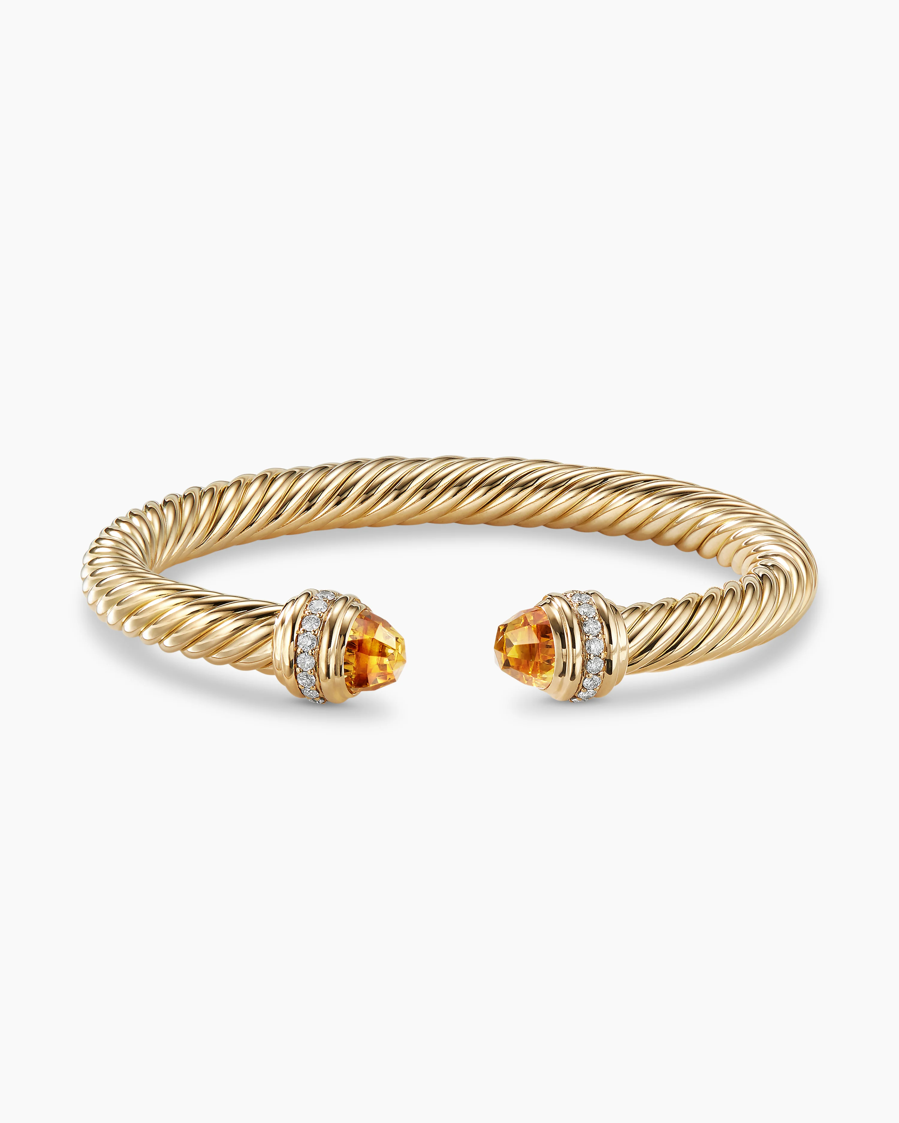 Classic Cablespira庐 Bracelet 18K Yellow Gold with Citrine and Diamonds, 7mm