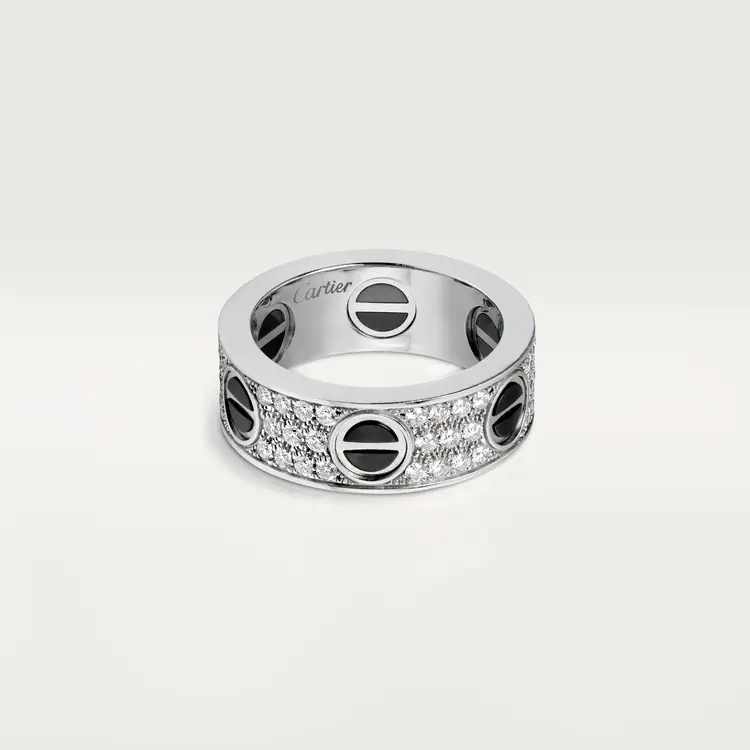 LOVE RING, DIAMOND-PAVED, CERAMIC