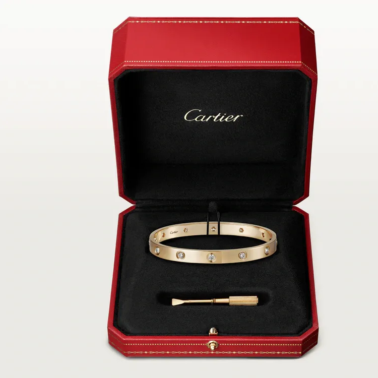 3‑Piece Cartier Stack –Panthère, Yellow Gold, Diamonds