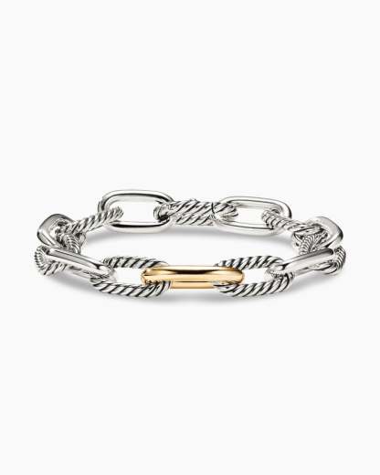 DY Madison庐 Chain Bracelet Sterling Silver with 18K Yellow Gold, 11mm