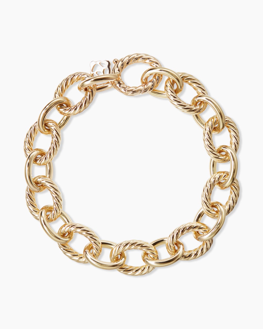 Oval Link Chain Bracelet 18K Yellow Gold, 12mm