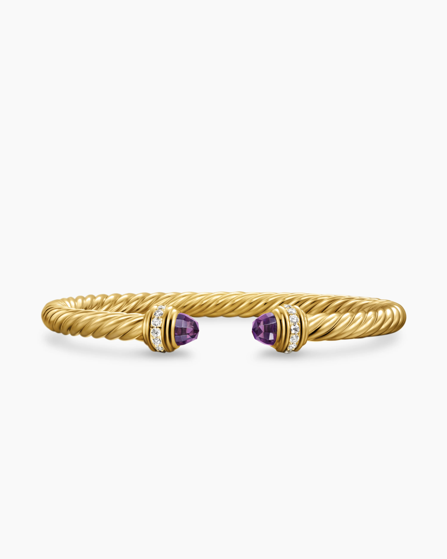 Classic Cablespira庐 Bracelet 18K Yellow Gold with Amethyst and Diamonds, 5mm