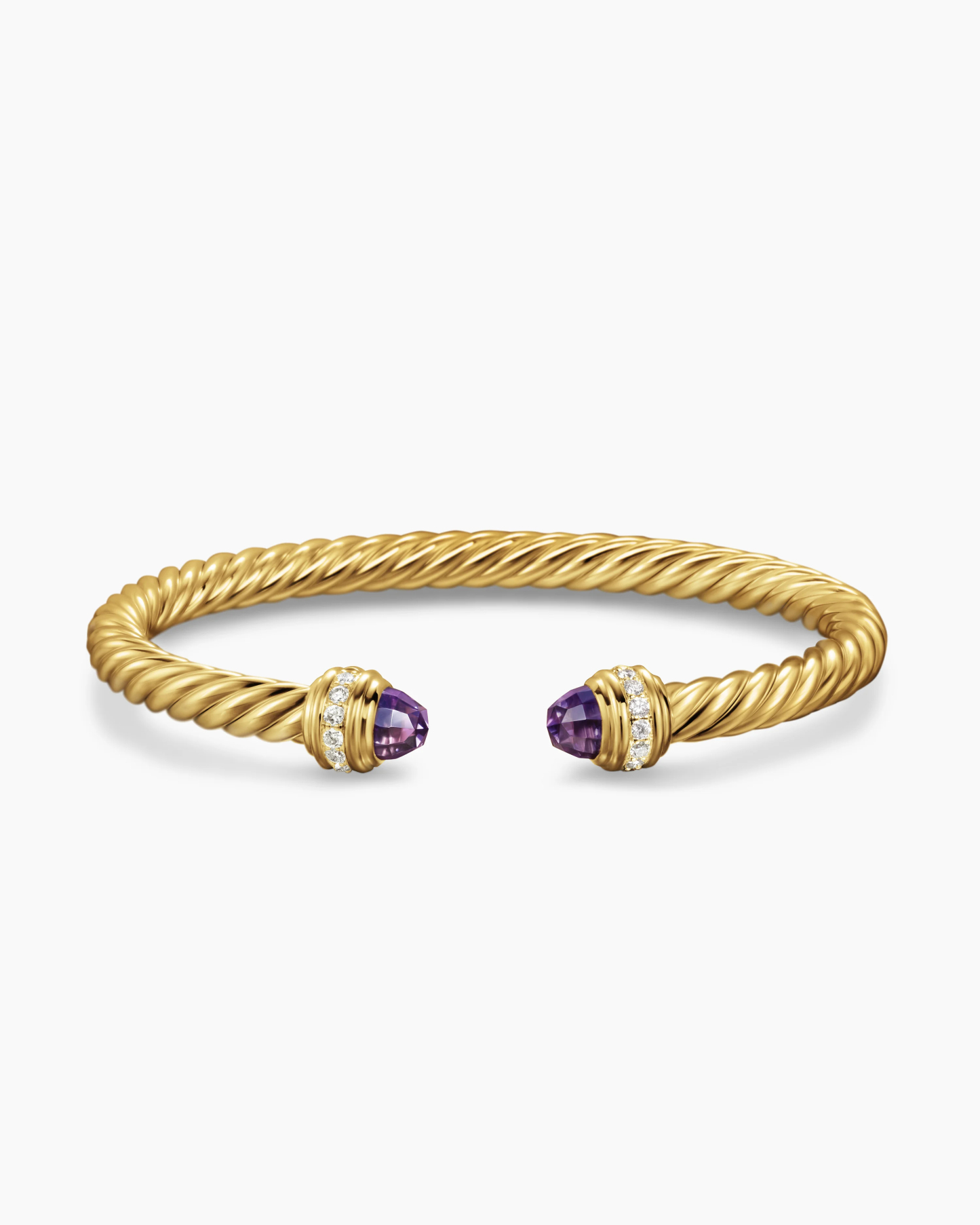 Classic Cablespira庐 Bracelet 18K Yellow Gold with Amethyst and Diamonds, 5mm