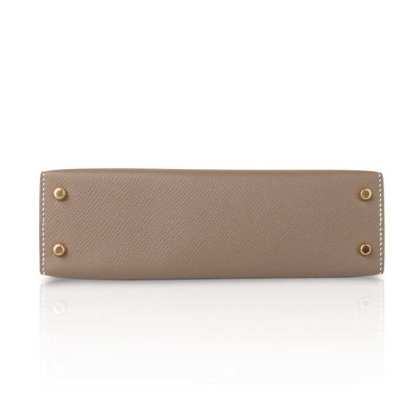Kelly 20 Mini Sellier Bag Etoupe Limited Edition Epsom Gold Hardware