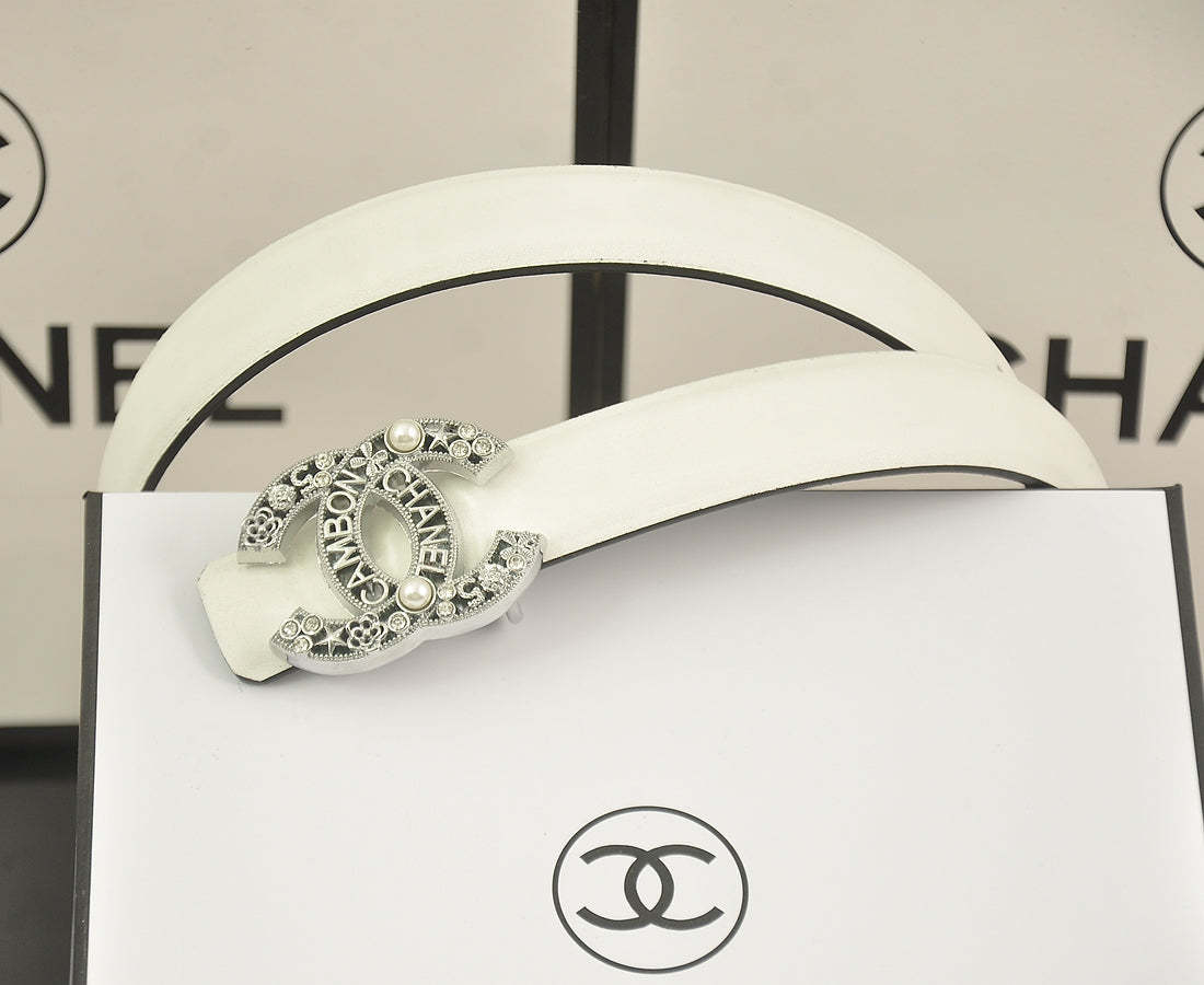 6 color luxury rhinestone pearl letter belt