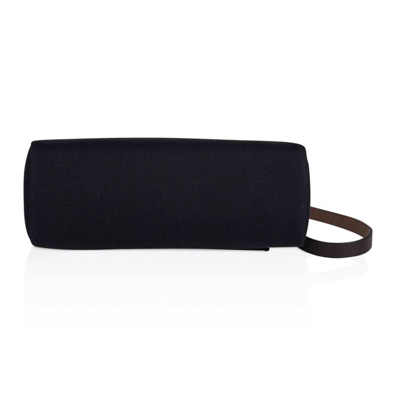 Herbag Zip 31 Bag Retourne Black Toile & Blue Indigo Vache Hunter Leather with Palladium Hardware