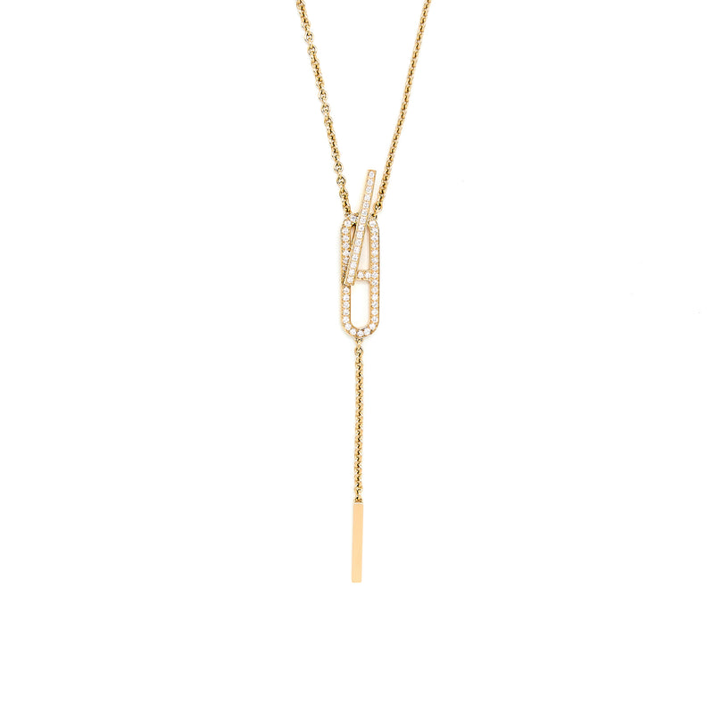 EVER CHAINE D’ANCRE LARIAT NECKLACE GOLD WITH DIAMONDS