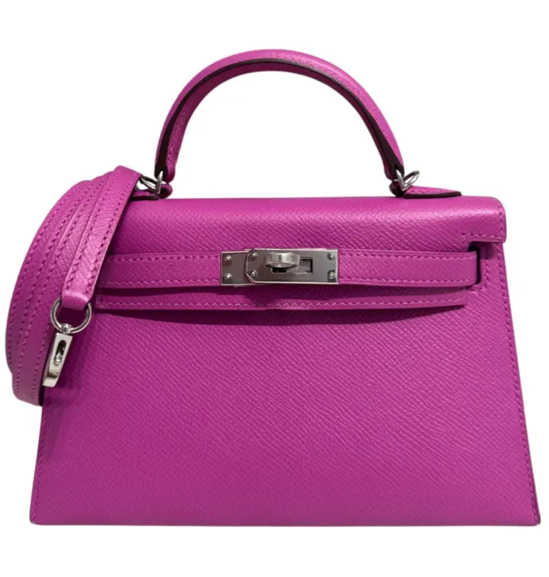 Herthtmes Magnolia Epsom Mini Kelly 20 II Palladium Hardware