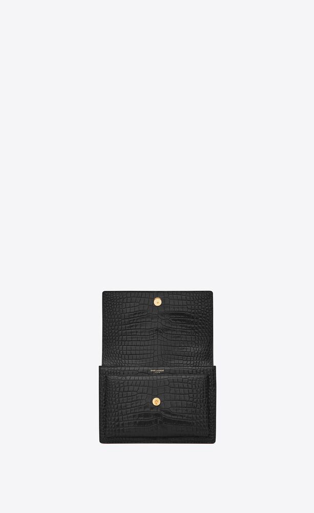 SUNSET MEDIUM IN CROCODILE-EMBOSSED LEATHER